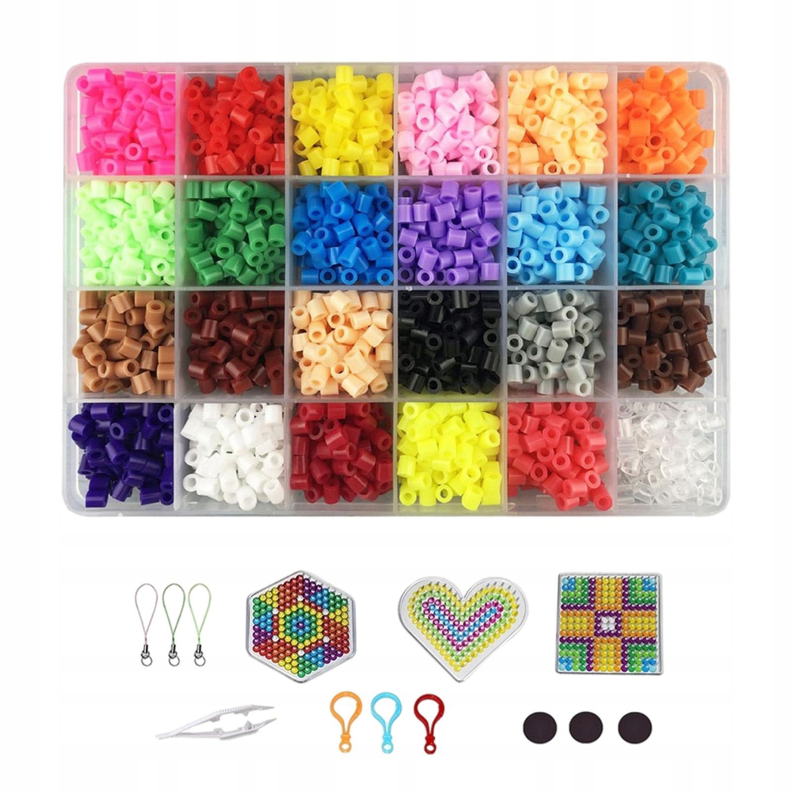 24 spalvų 5 mm spalvingų Hama Perler saugiklių karoliukų rinkinys vaikams „pasidaryk pats“, 1 stilius