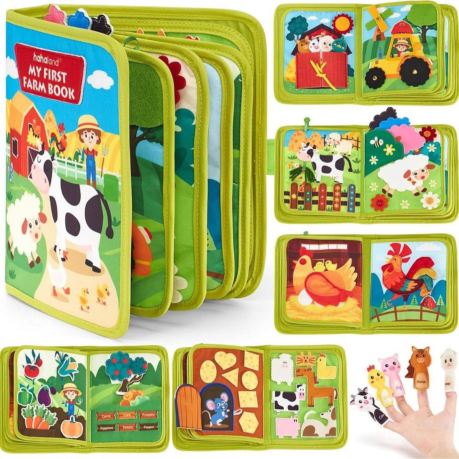 JAUTIMO KNYGA Velcro Velcro Gyvūnai Montessori Vaikai