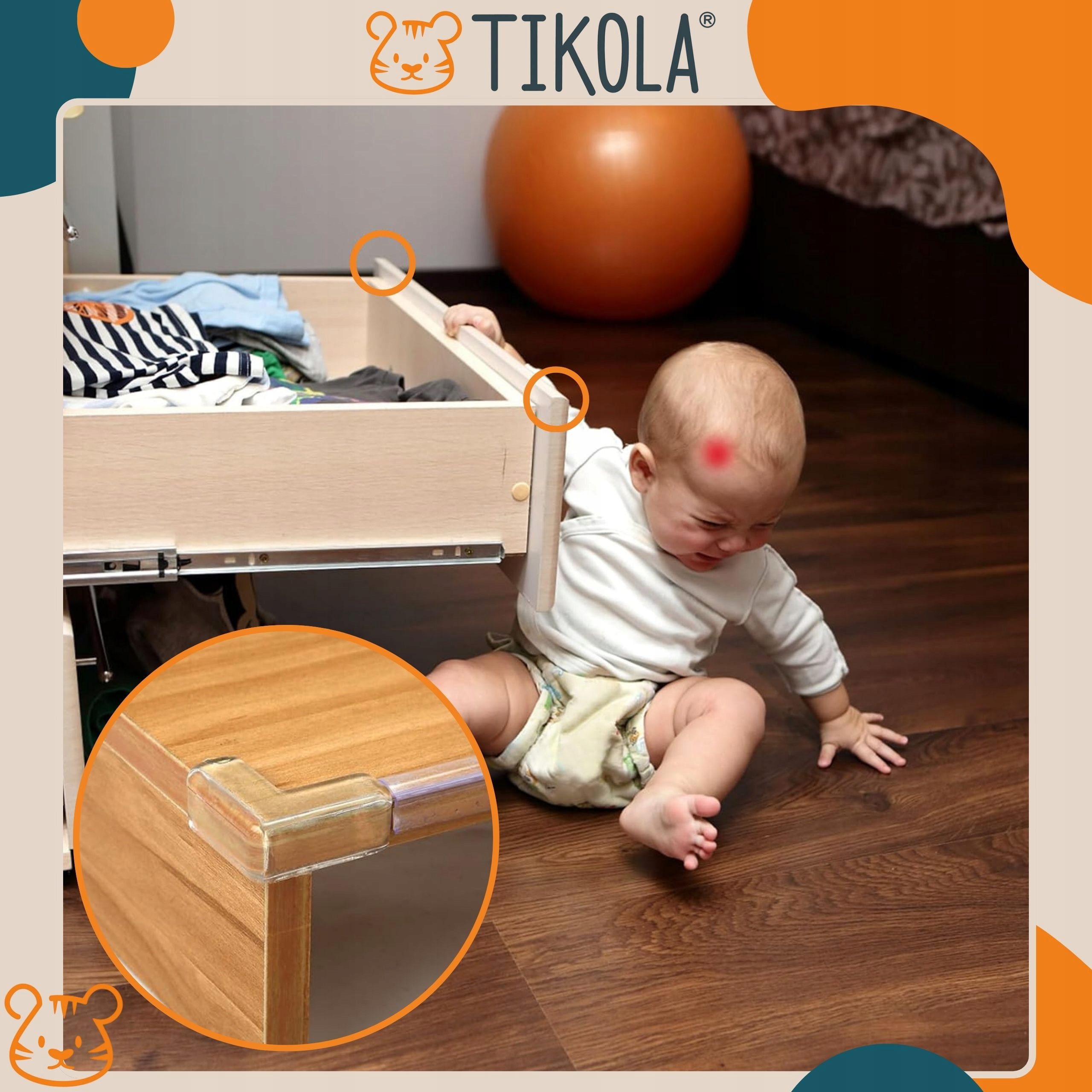 Zabezpieczenia narożników Tikola do mebli stołu