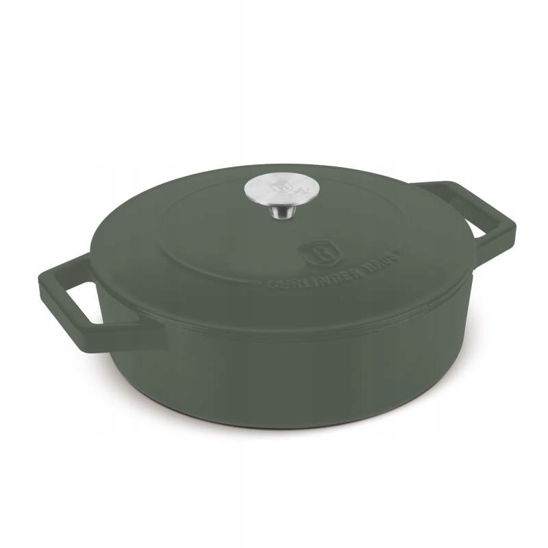 Gili keptuvė su emaliuotu paviršiumi ir dangčiu, 26 cm, ketaus Matte Green C