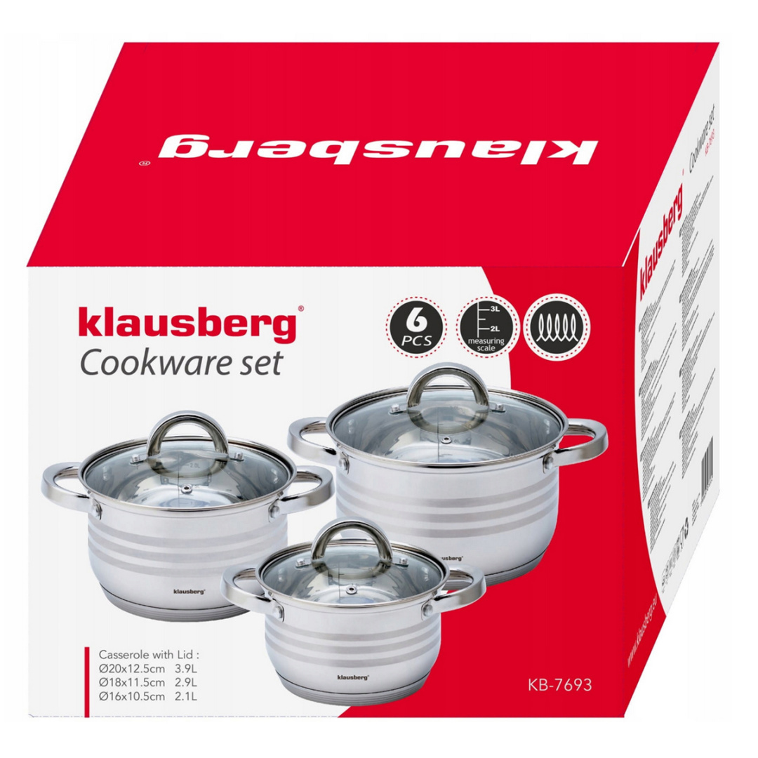 PUODŲ RINKINYS 6 ELEMENTŲ RINKINYS INDUKCINĖS DUJINĖS marmuru