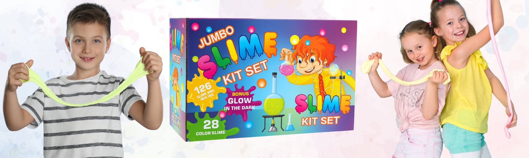 DIDELIS SLIME RINKINYS, SLIMŲ GAMYBAI VAIKAMS PLASTIKOS PASTA 126in1