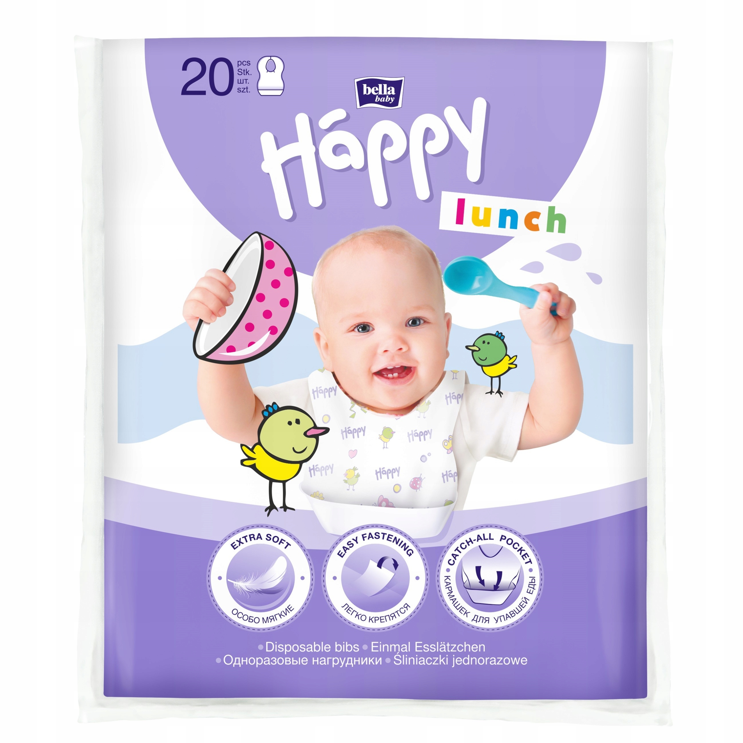 Bella jednorazowe śliniaki Happy Lunch 20 szt