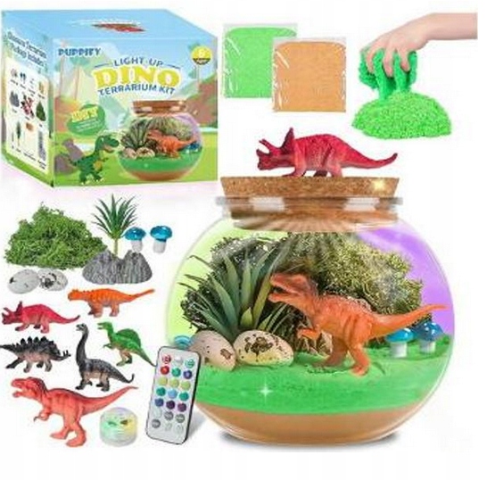 Para Toys dinozauro terariumas naktinė lempa su smėliu