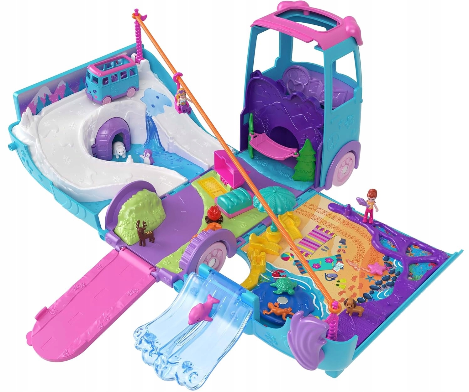 Polly Pocket transformuojantis kemperas su 2 figūromis