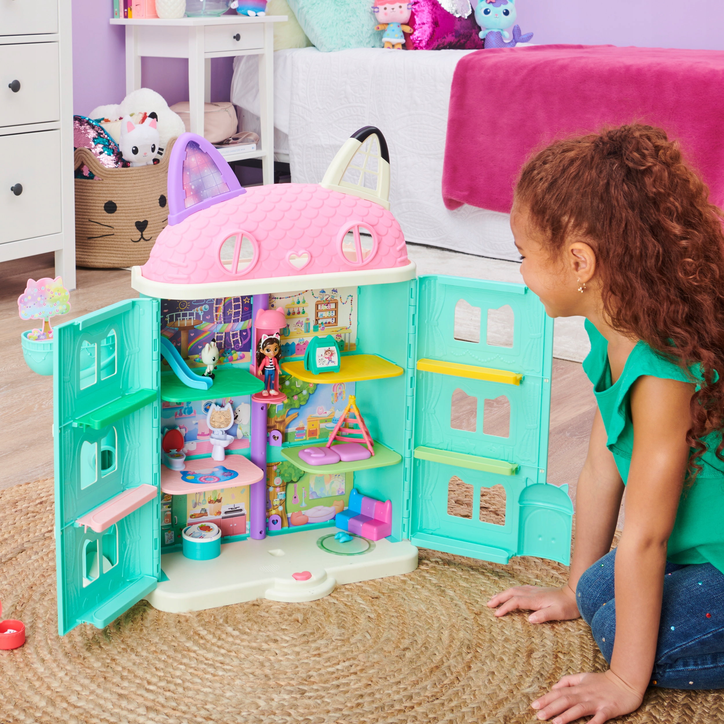 GABI'S CAT HOUSE DIDELIS INTERAKTYVUS NAMAS SU LELE LELE IR PANDA FIGŪRA