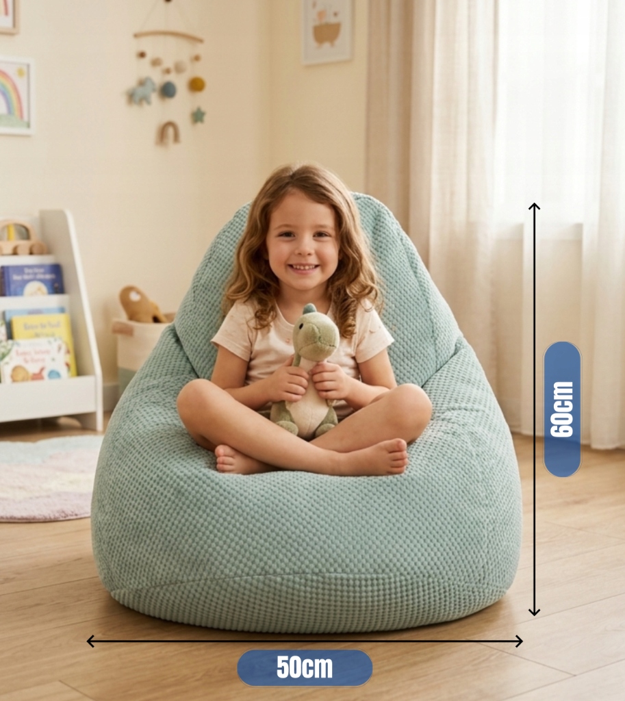 Patogus fotelis Pouf Sako 60x50cm minkštas pliušinis pilkas šviesus sėdynė
