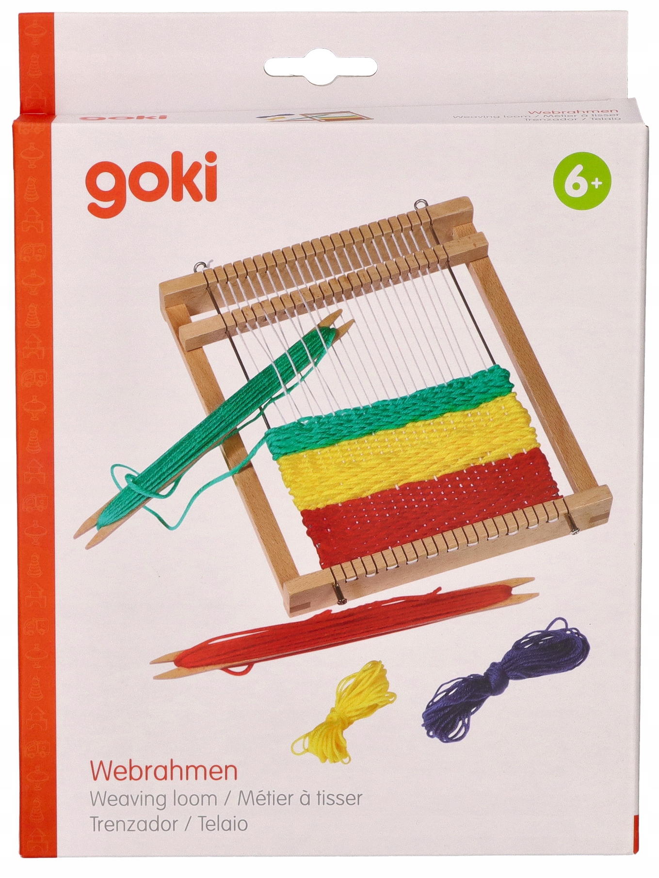 Goki audimas mašina iš medžio su siūlais