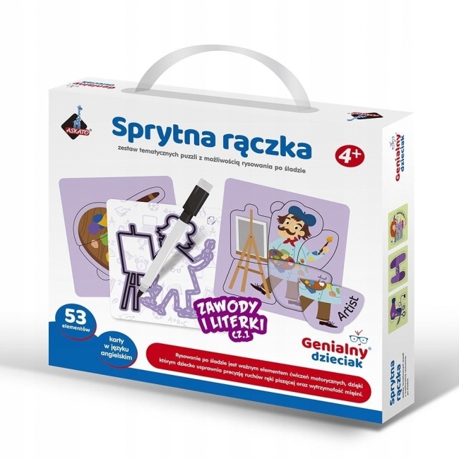 PIEŠIMO TRACES KONKURSAI RAIDĖS RINKINYS SU RAŠIKLIU, 53 ELEMENTAI 4 M.