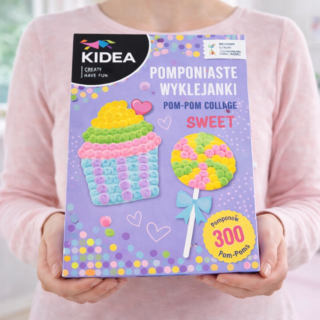 KŪRYBINIS POMPOMŲ LAZDŲ RINKINYS SWEET LOLLEY CUBBIN 300 POMPOMS