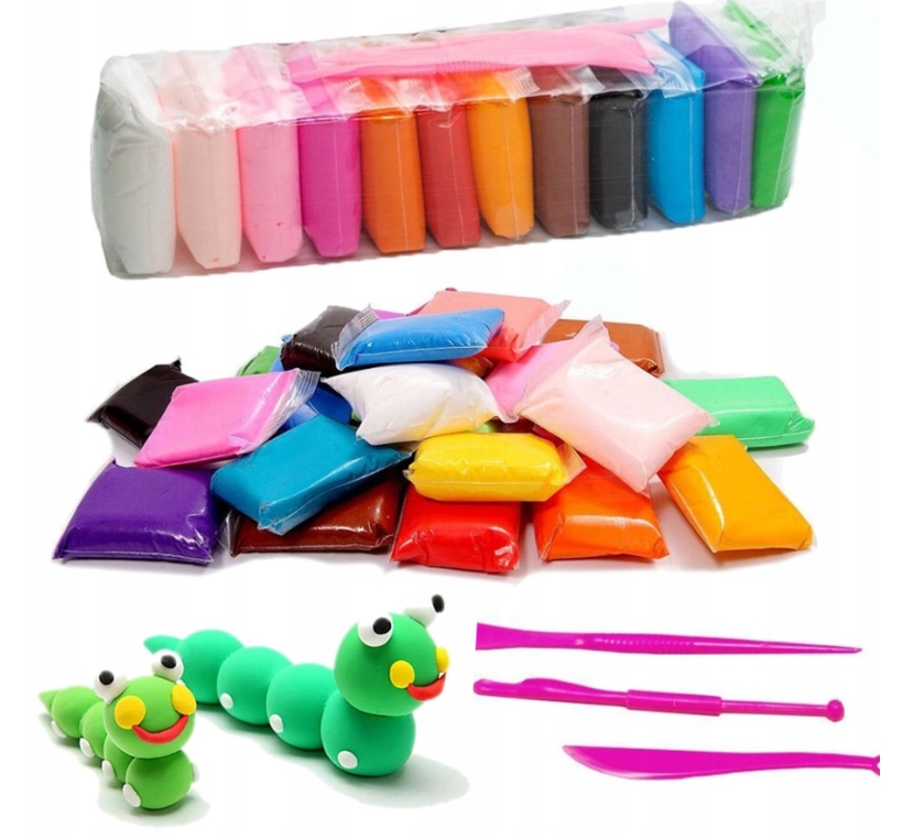 POLYMER PLASTICINE SENSO PUTO MOLIS JAUTINIS MASĖS RINKINYS iš 24