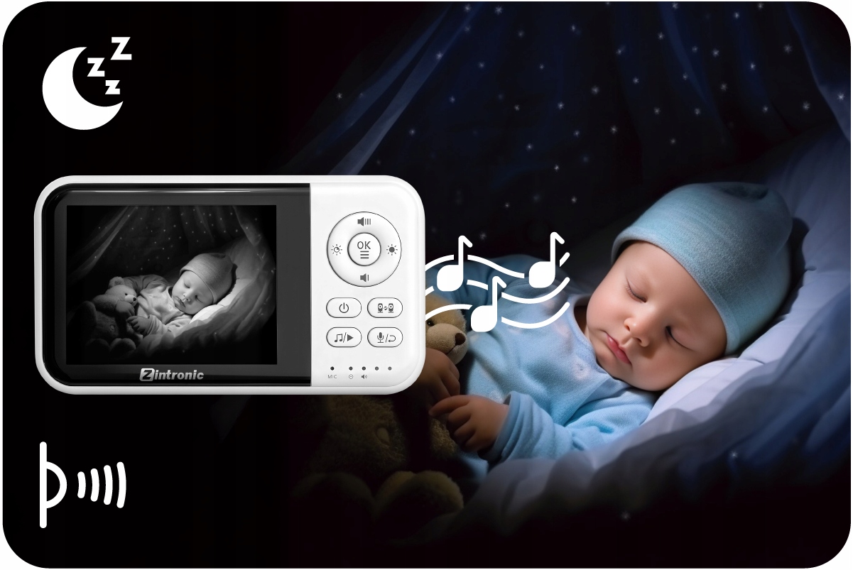 Zintronic vaikiška stebėjimo kamera su ekranu 3.2 col