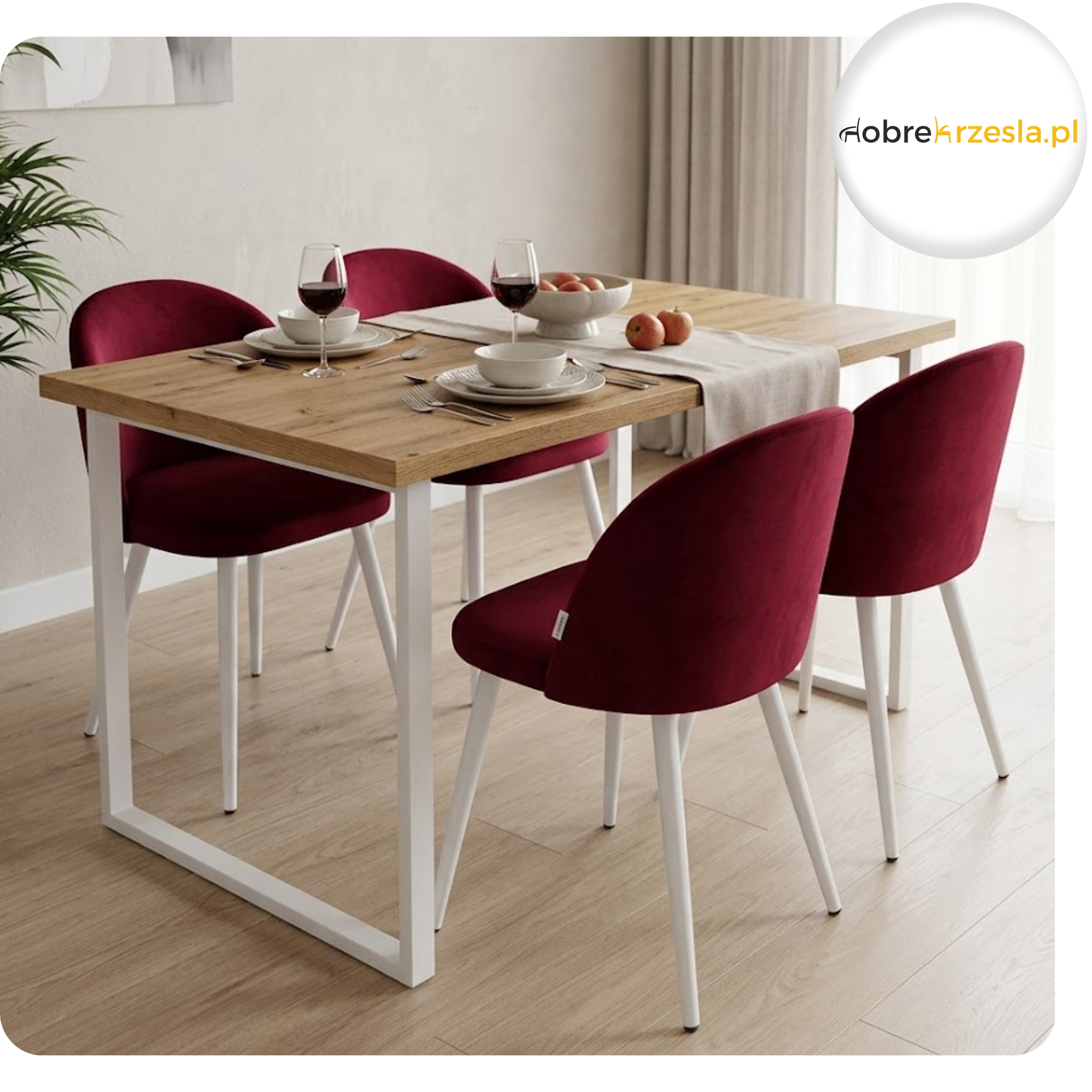 Veliūrinė Colin minkšta kėdė, balta koja MG31 Perfect Modern Interior