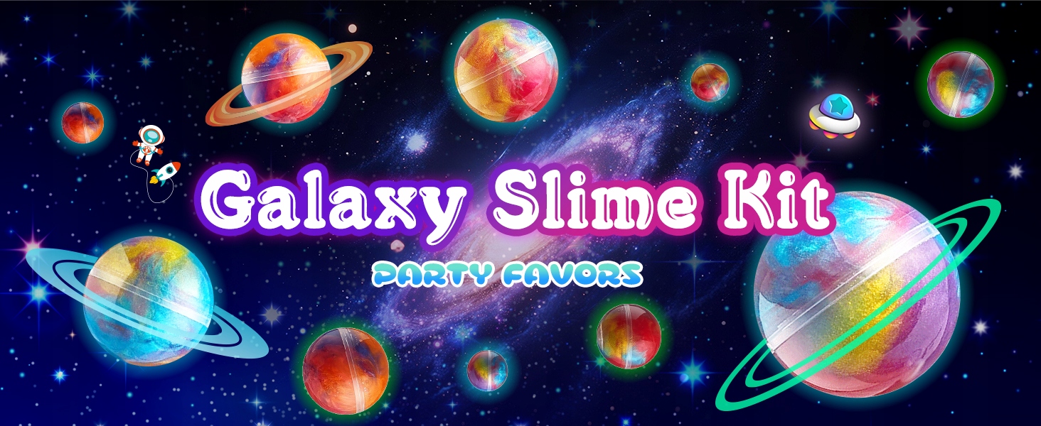 Cosmic Slime Balls rinkinys, vakarėlio dovana vaikams, 24 vnt