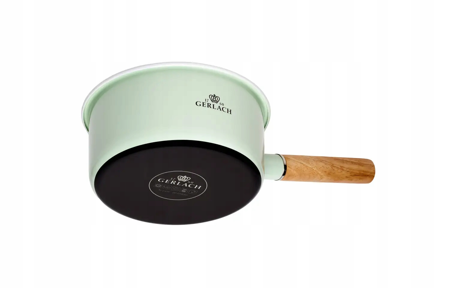 GERLACH NATUR ENAMEL GREEN emaliuotas puodas 2 l su dangteliu 18 cm
