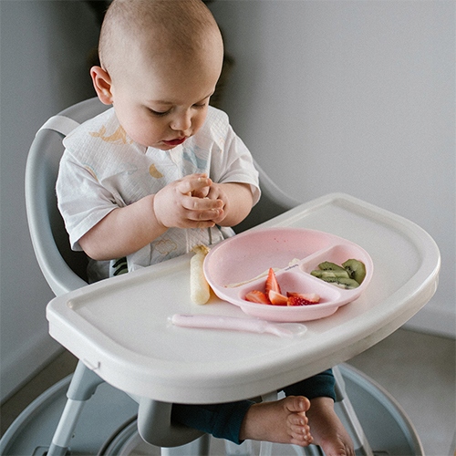 Babyono indų rinkinys lėkštutė šaukštas ir slibiuzis