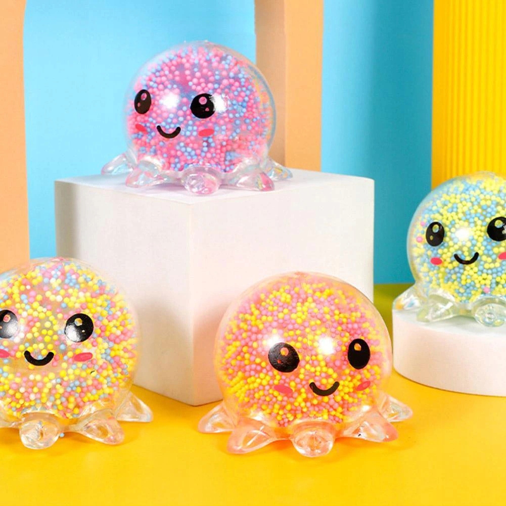 Šviesiantis squishy aštuonkojis su LED
