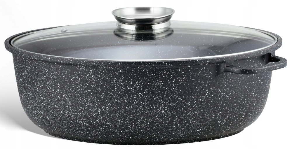 Marmurinė keptuvė Žąsų keptuvė 8l 38cm indukcinis dujų puodas 4037