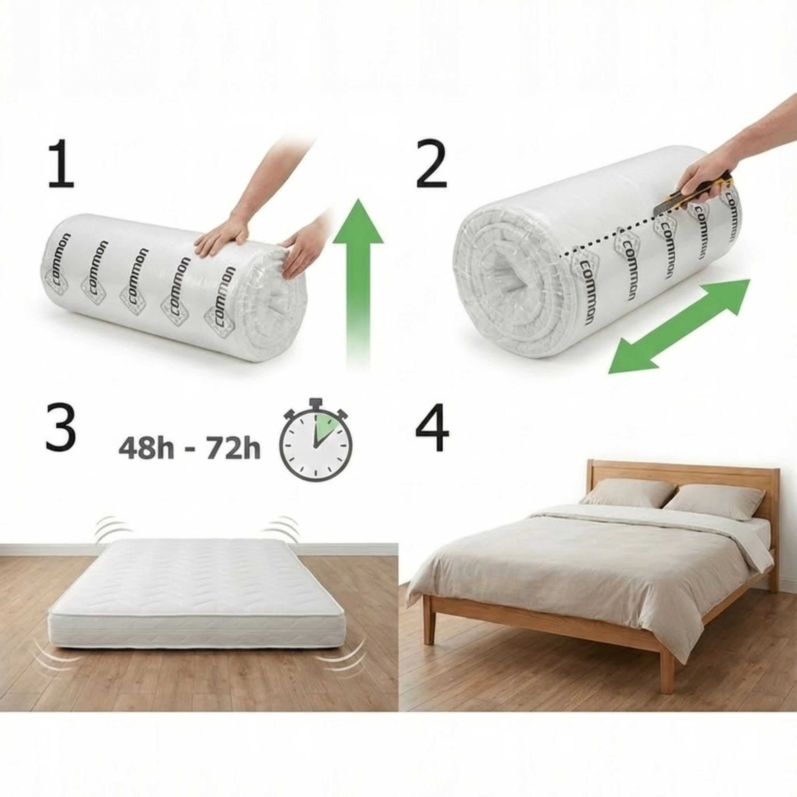 Čiužinys 160x200 putplastis H4 H5 MORO 20cm dvipusis antialerginis storas