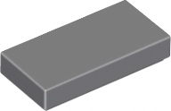 LEGO plytelė 1x2 tamsiai pilka DBG 4211052 3069b - 12 vnt.