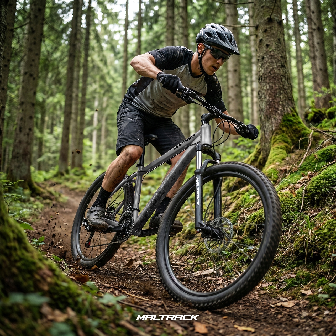 MTB KALNU DVIRAČIO RATAI 26 colių 17 colių RĖMAS 21 PAVARŲ Amortizatorius 2x DISKAI