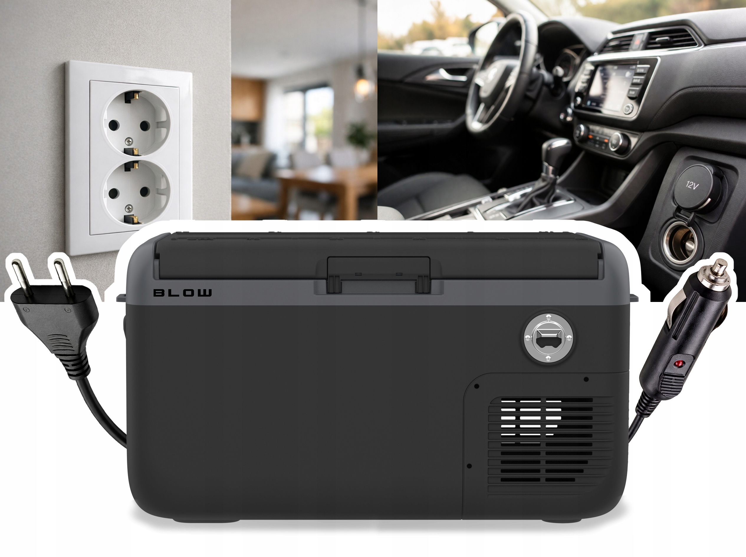 TURISTINIS KOMPRESORIUS Šaldytuvas AUTOMOBILINIS ŠALDIKLIS 12V 24V 230V 32L