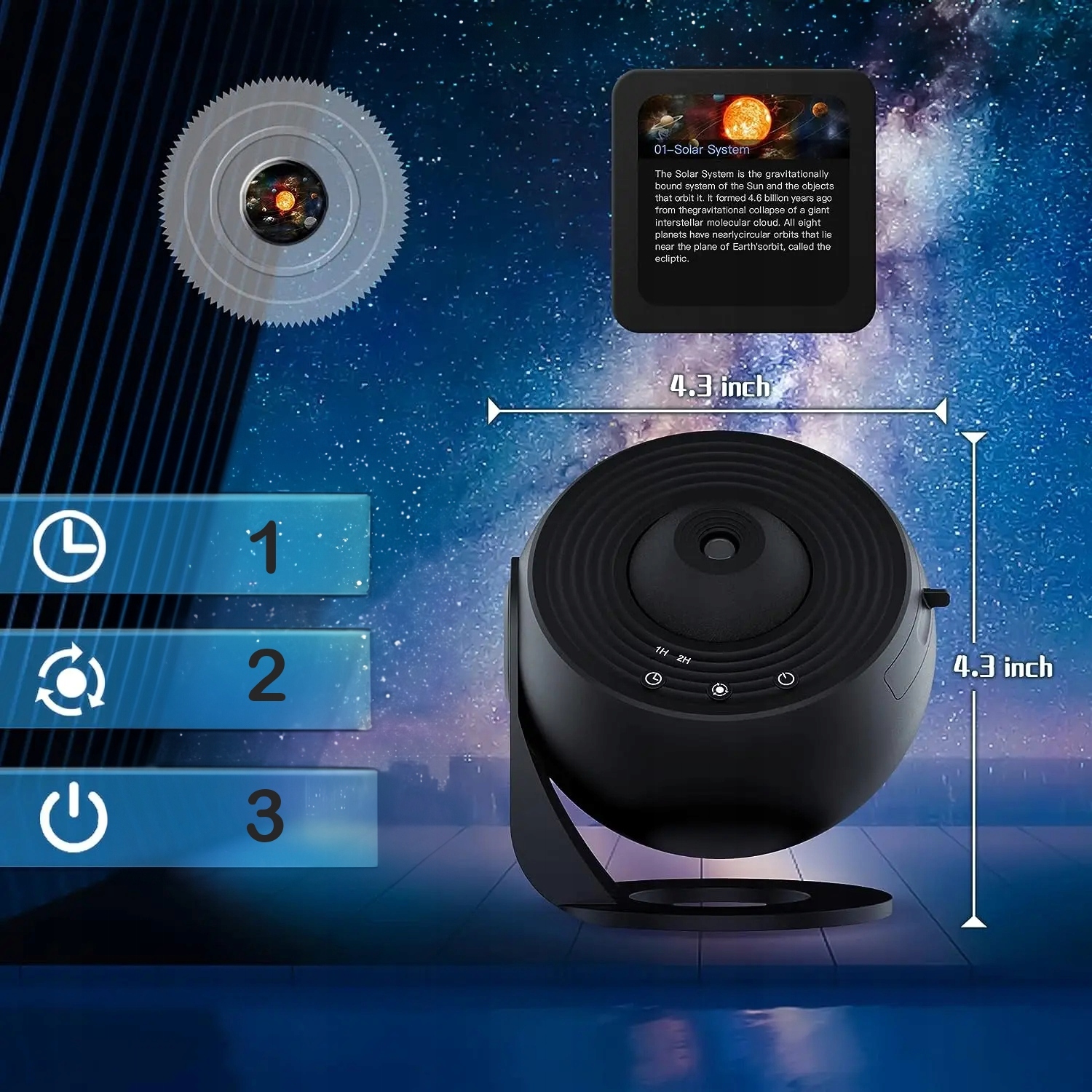 Žvaigždžių projektorius planetariumo 360 laipsnių