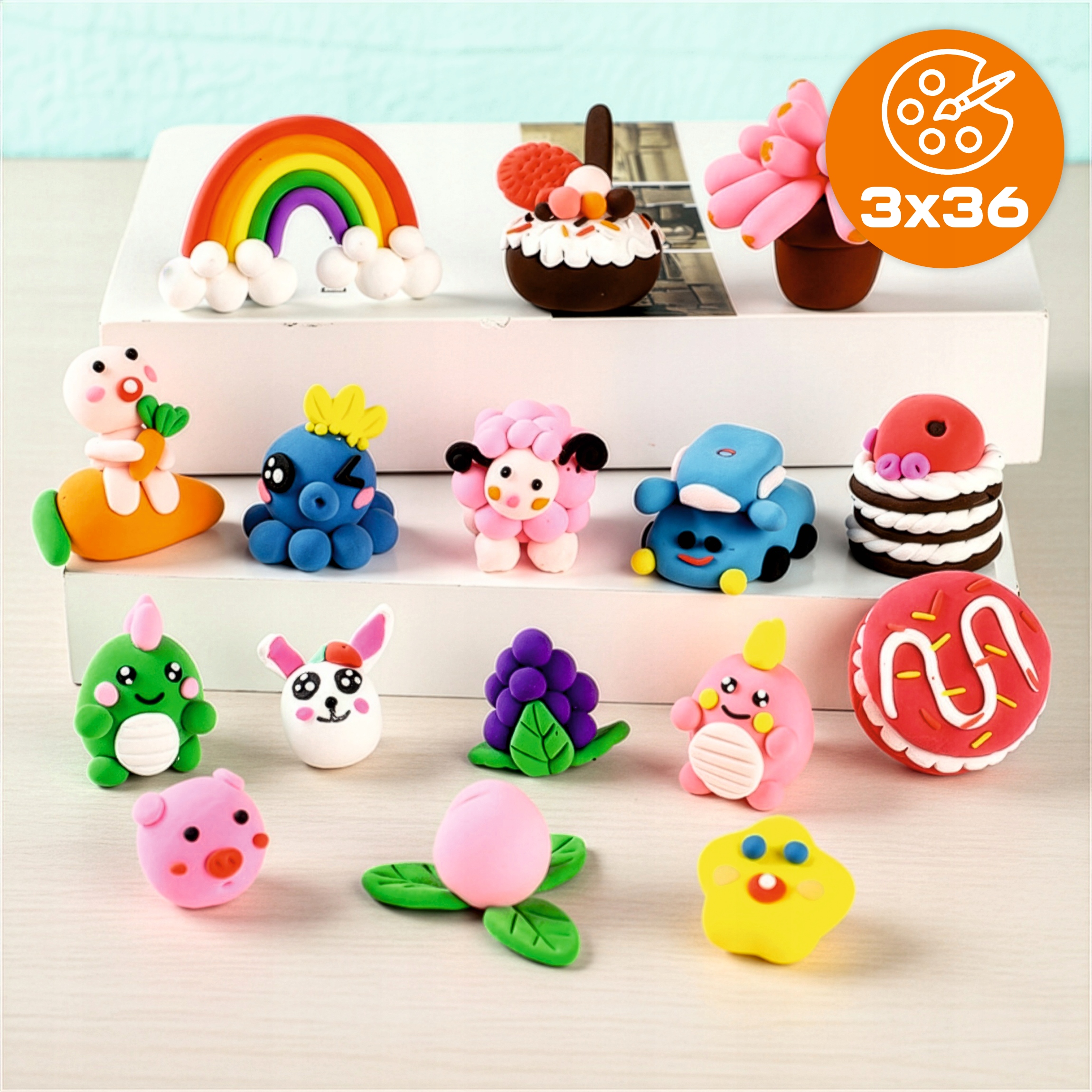 EVI SUPER CLAY magija plastelinas 108 daliu