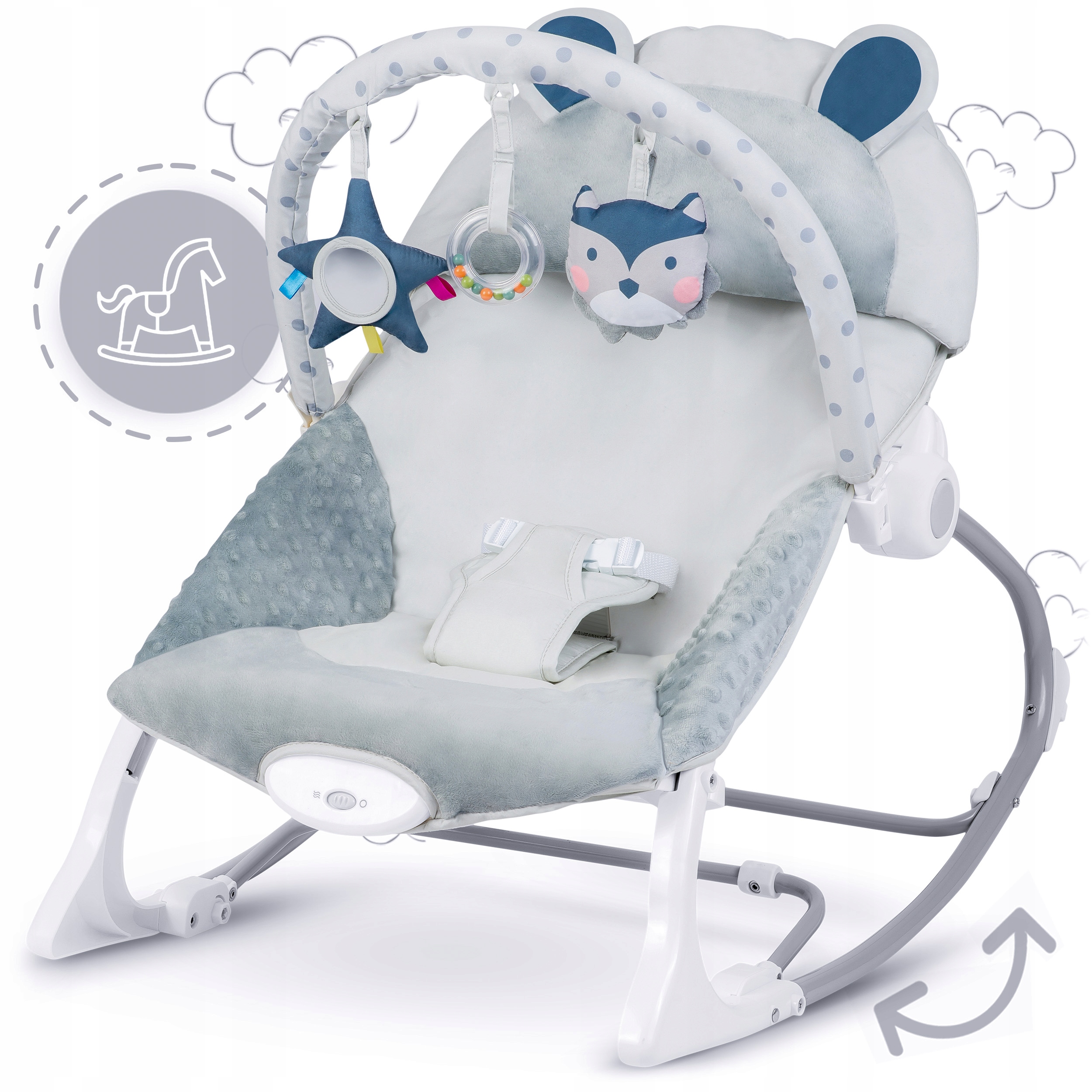 BABY BUNCH BUCKER 2 viename lopšys VIBRACINIAI ŽAISLAI Ricokids