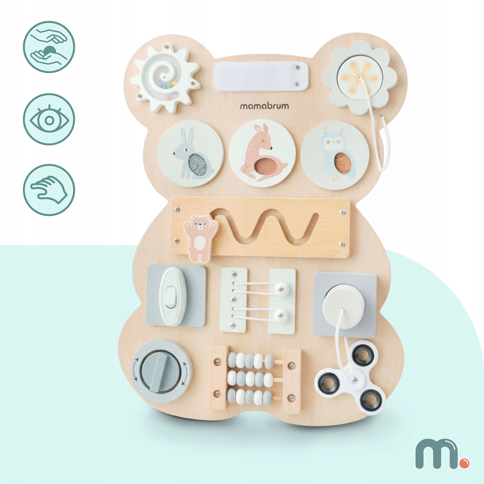 Mamabrum medinė manipuliacinė Montessori lenta
