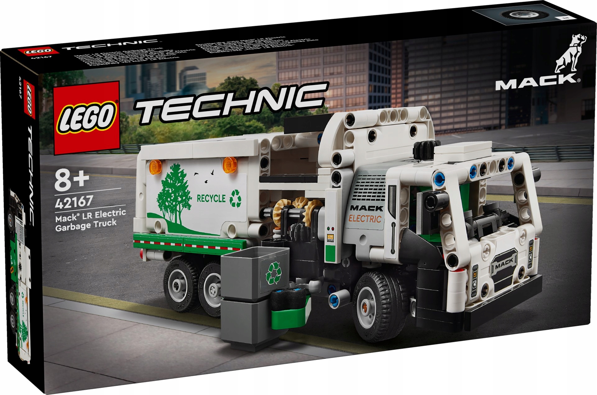 LEGO 42167 TECHNICS ELEKTRINIS Sunkvežimis MACK ŠIUČIŲ VEŽIMAS + DOVANŲ KREPŠĖ