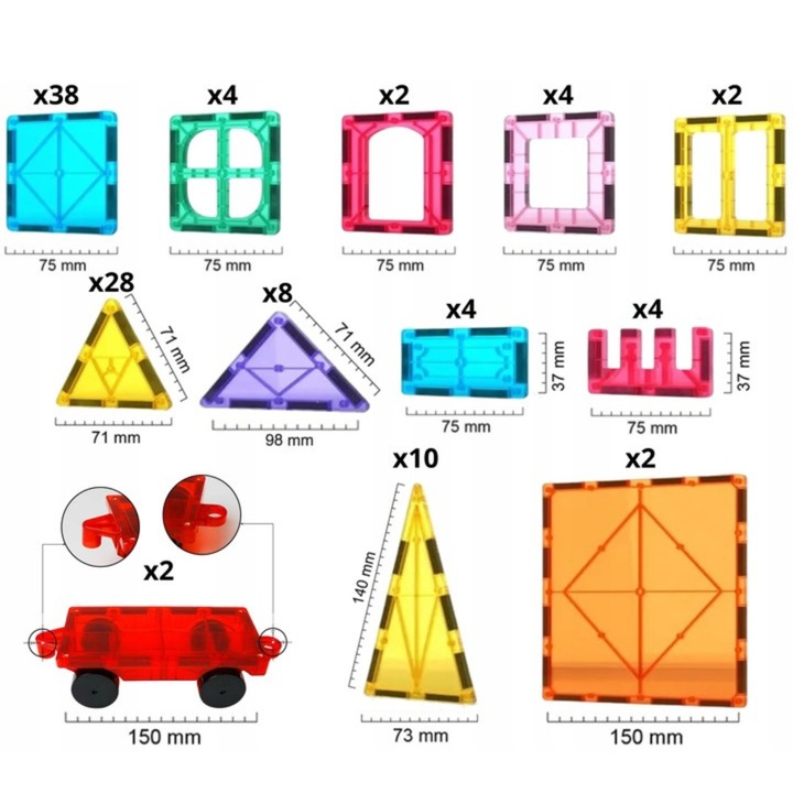 Doris magnetiniai klociniai 3d 109 dalių rinkinys