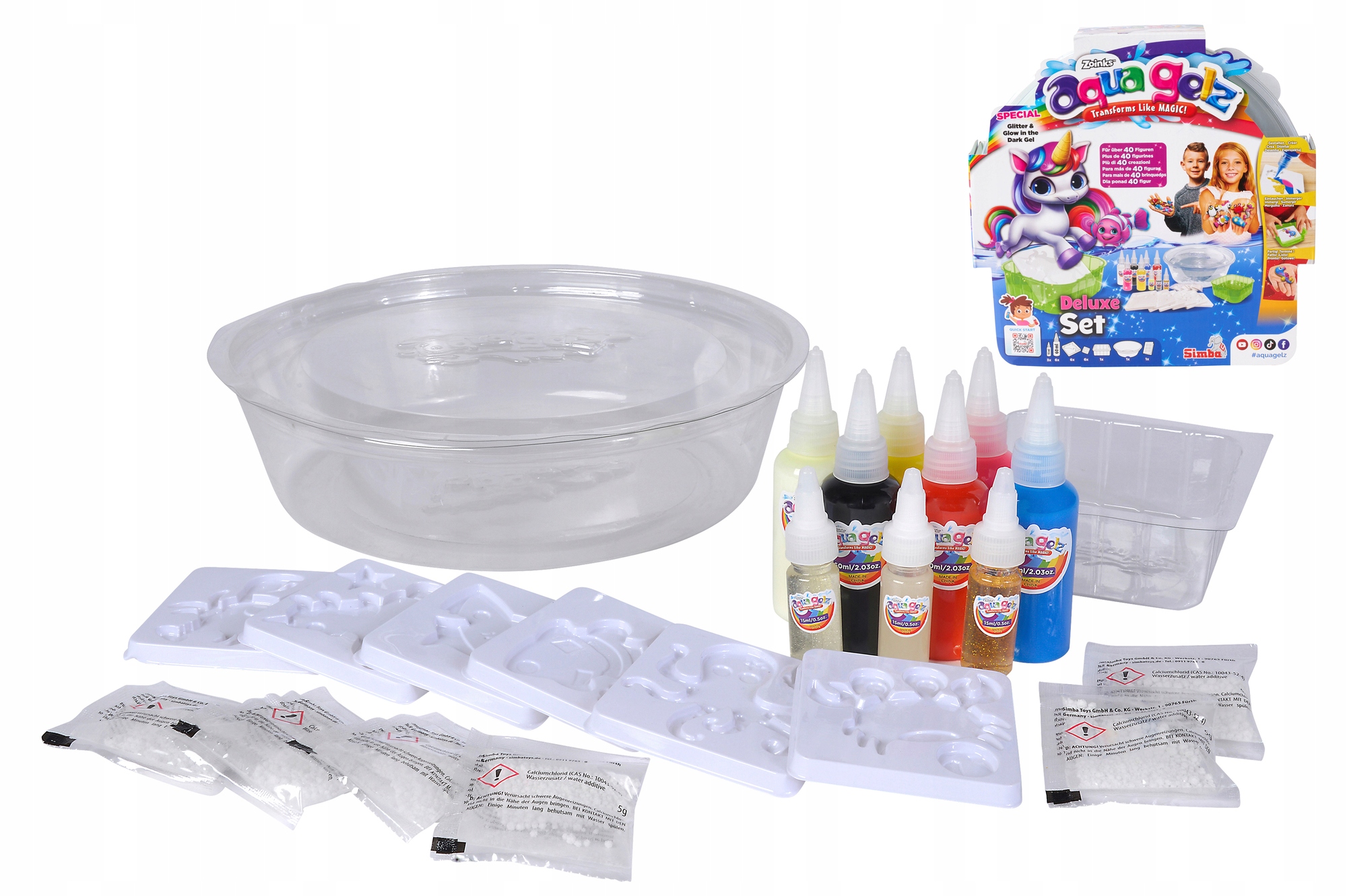 AQUA GELZ DIDELIS KŪRYBINIS RINKINYS DELUXE COLOR žėrintys GLITTER GELĖS