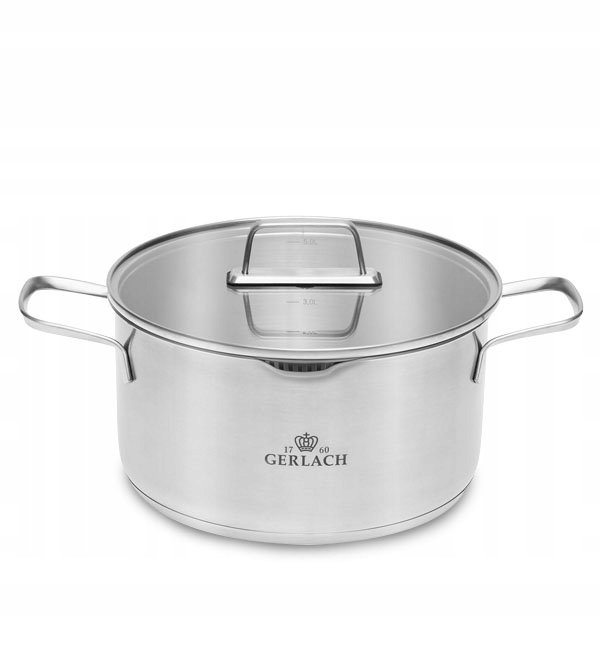 GERLACH AMBIENTE PUODAS 5 L SU IŠTEMPANČIU DANČIU 24 CM Plieninis