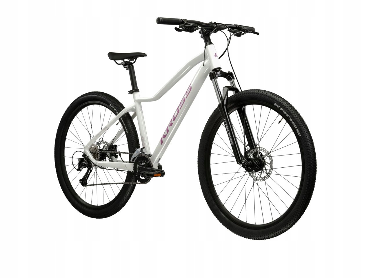 KROSS LEA 1.0 M (19") 26 kalnų dviratis, sidabro/balto blizgesio