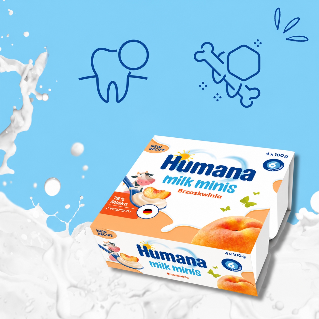Humana braškių deserai nuo 6 mėn 4x100 g