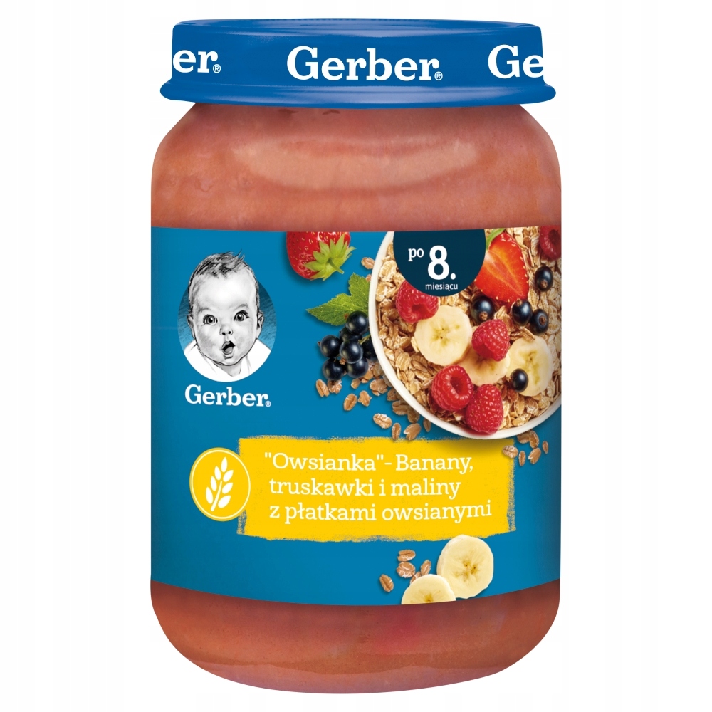 Gerber desertas bananai braškės avižos 190g