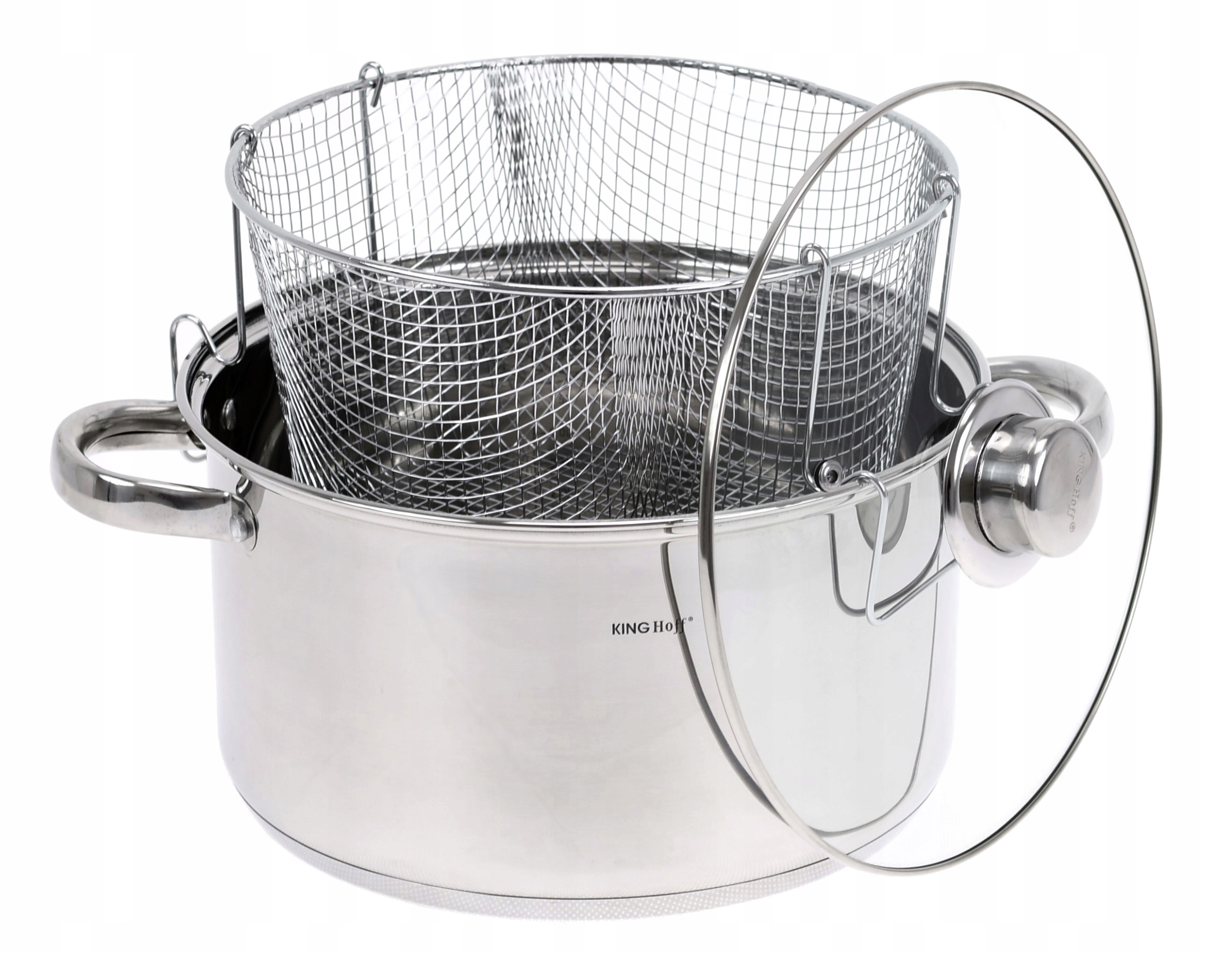 Puodas su koštuku kepti 5,5l gruzdintoms bulvytėms, vištienos spurgoms, 24cm, DUJŲ INDUKCIJA