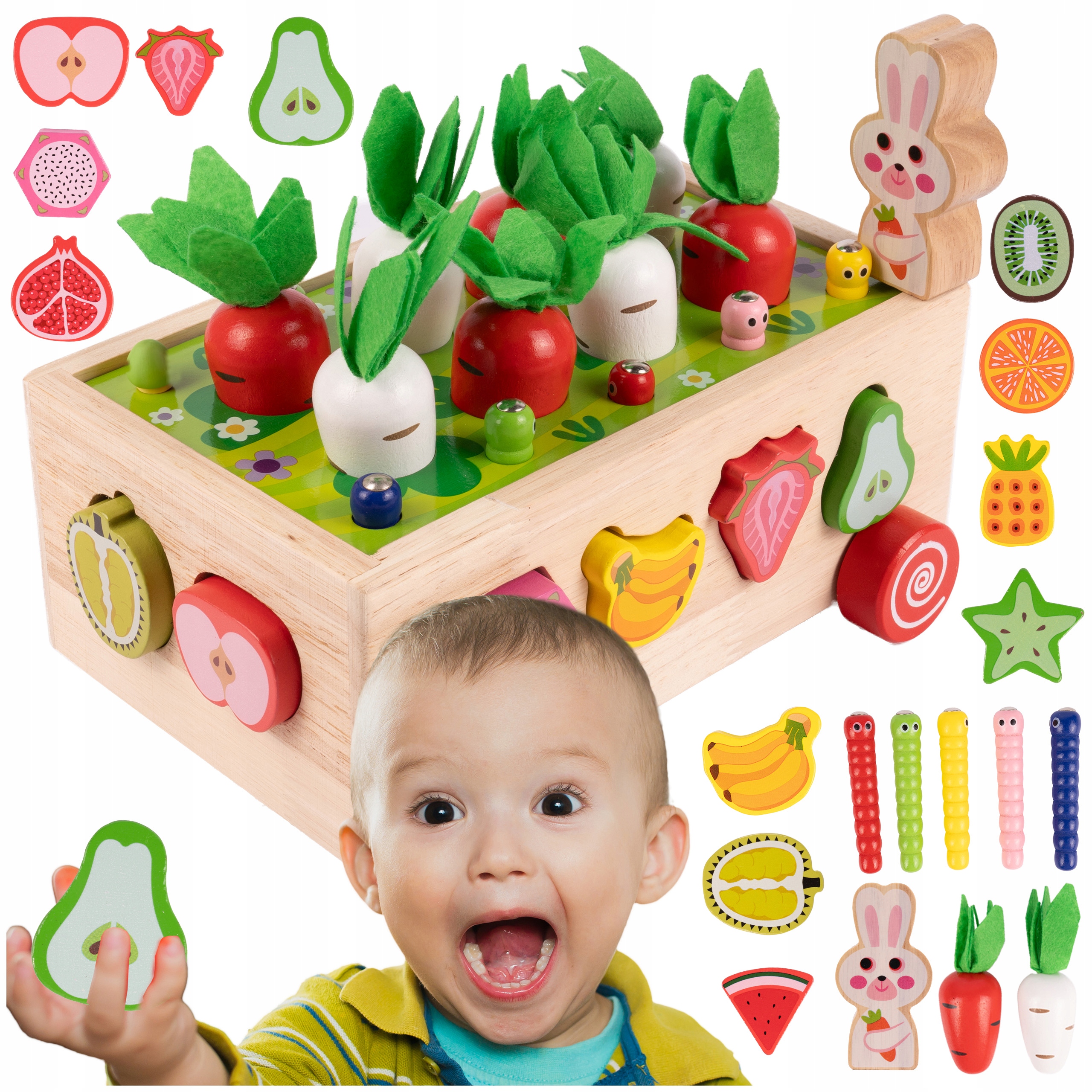 MalPlay medinė Montessori dėlionė su voleliu