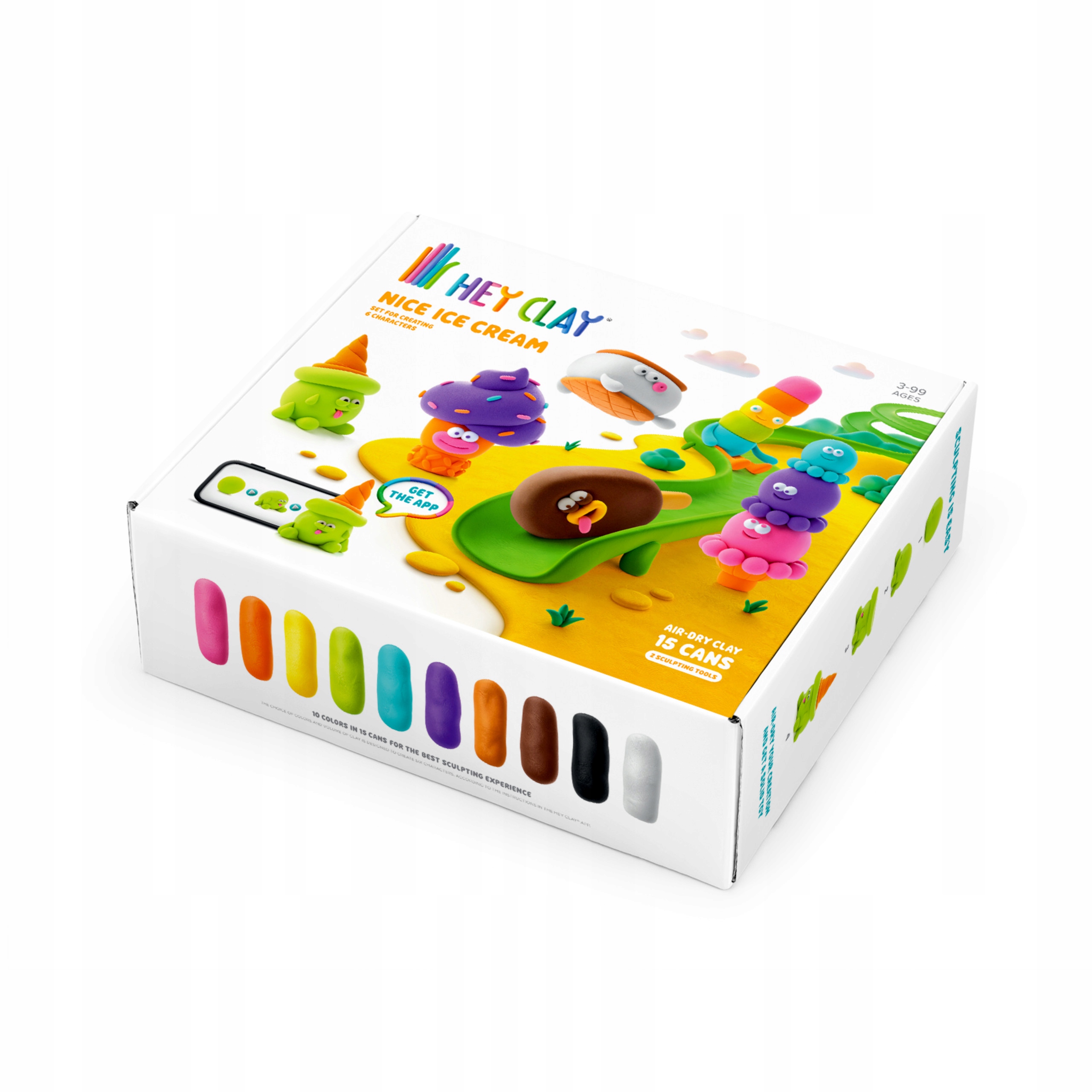 TM Toys HEY CLAY ledų plastilino rinkinys 15 tubų