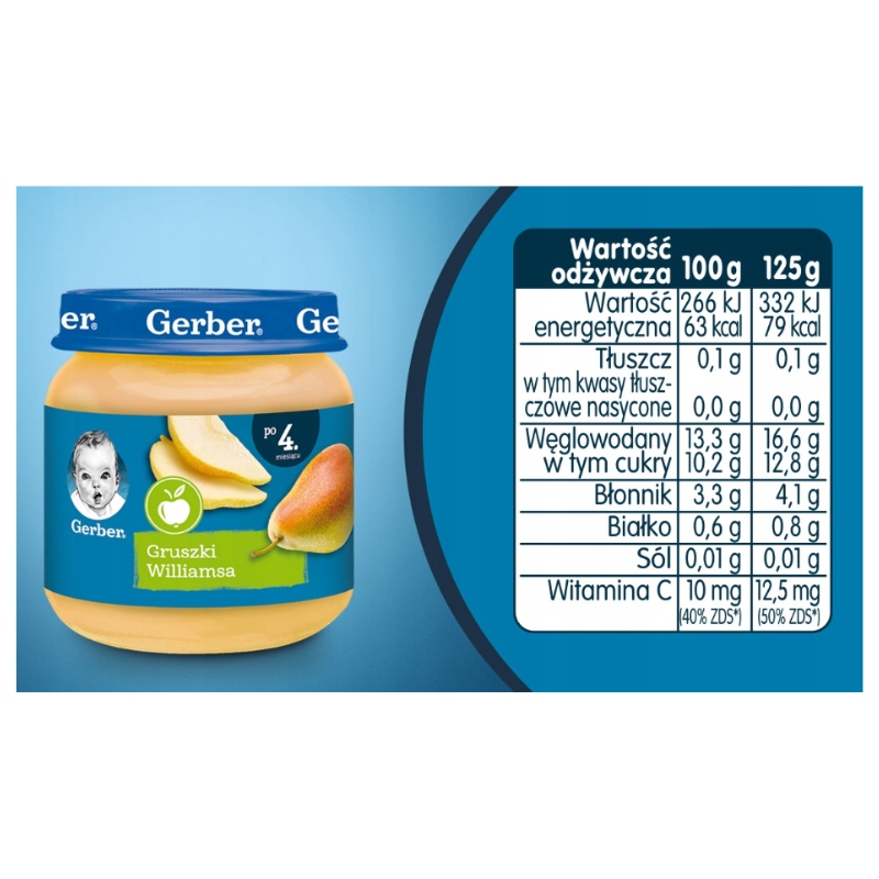 Williams Pear desertas 125 g Gerber