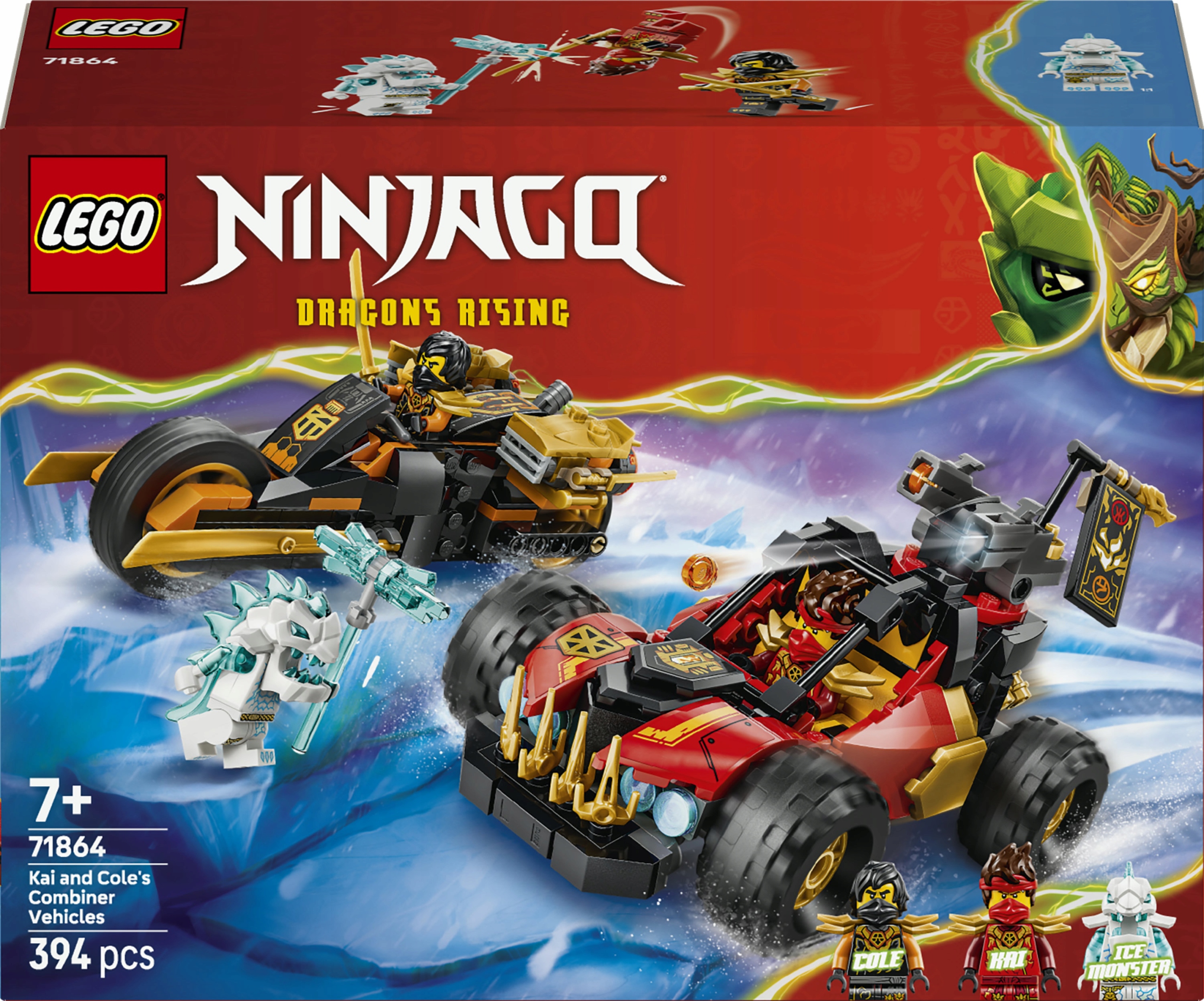 LEGO NINJAGO Kai ir Cole daugiafunkcinės transporto priemonės 71864