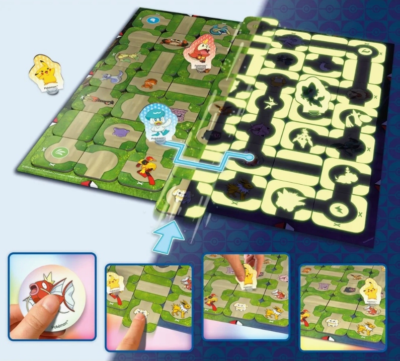 Pokemonų labirinto žaidimas su žibintuvėliu