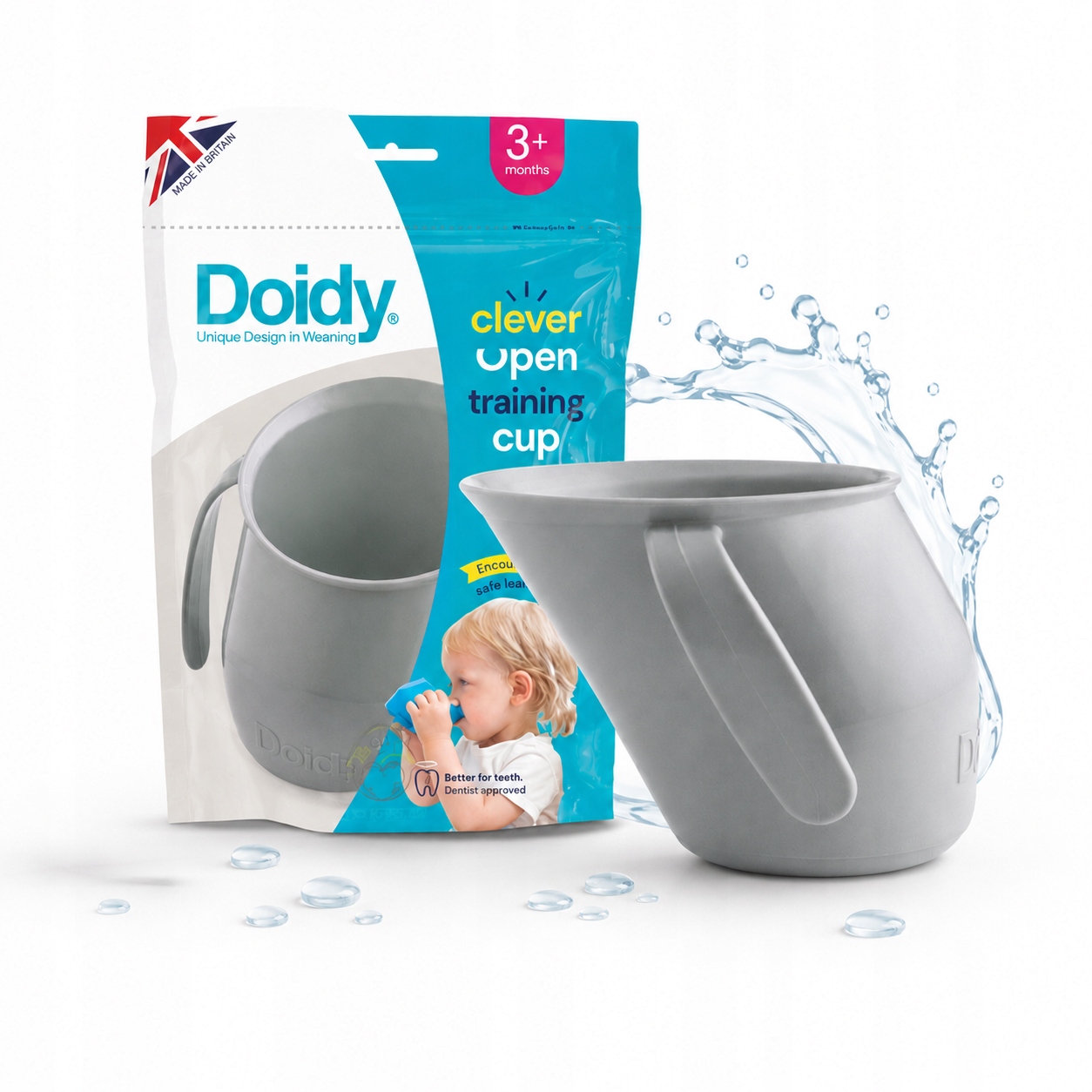Doidy Cup vaikiškas puodelis su nuolydžiu 3m+