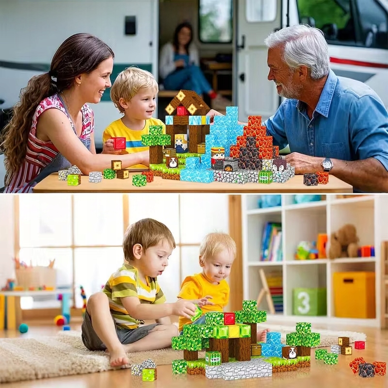 Magnetiniai klockai 100 vnt su lagaminu