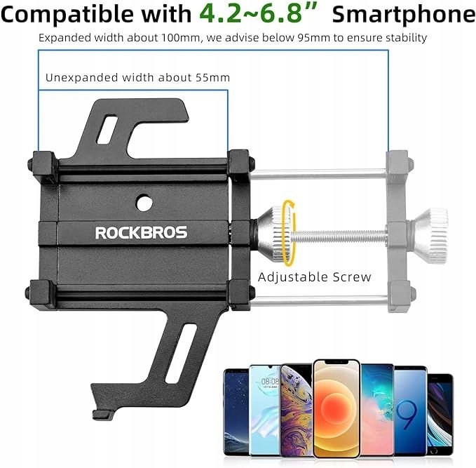Rockbros aliuminis dviračio telefonų laikiklis