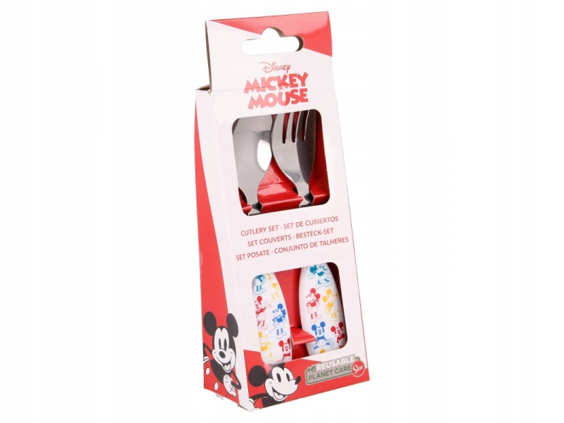 MICKEY MOUSE vaikiški stalo įrankiai (šakutė ir šaukštas), 60128