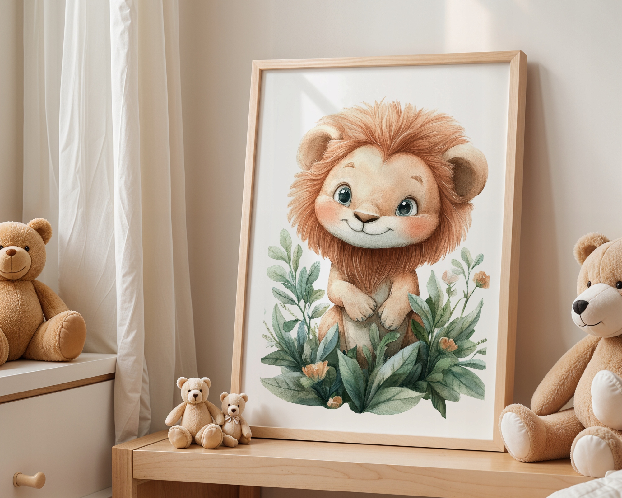 Safari vaikų kambario plakatai 30x40 cm Gyvūnai Rinkinys 3 vnt.