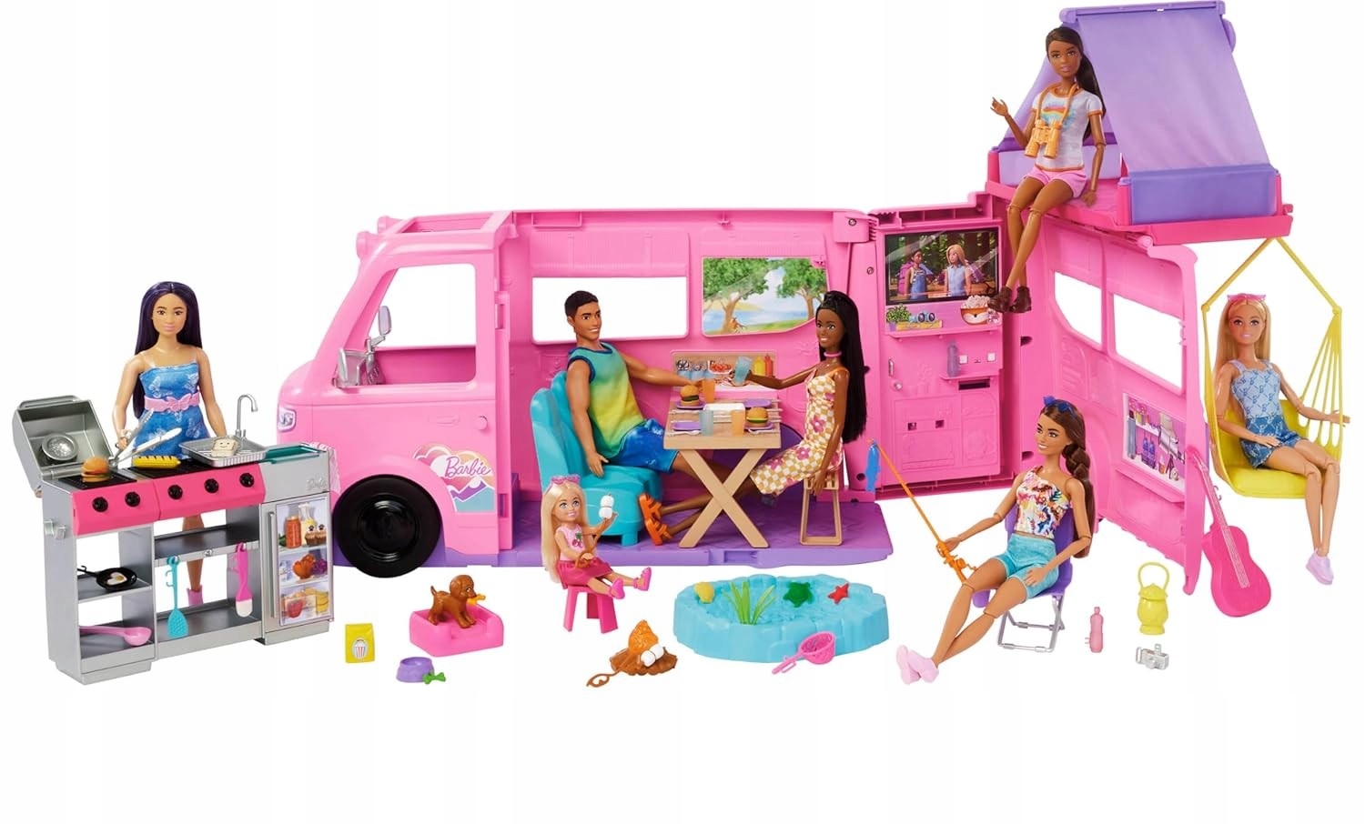 Barbie Dream Camper automobilis su aksesuarais
