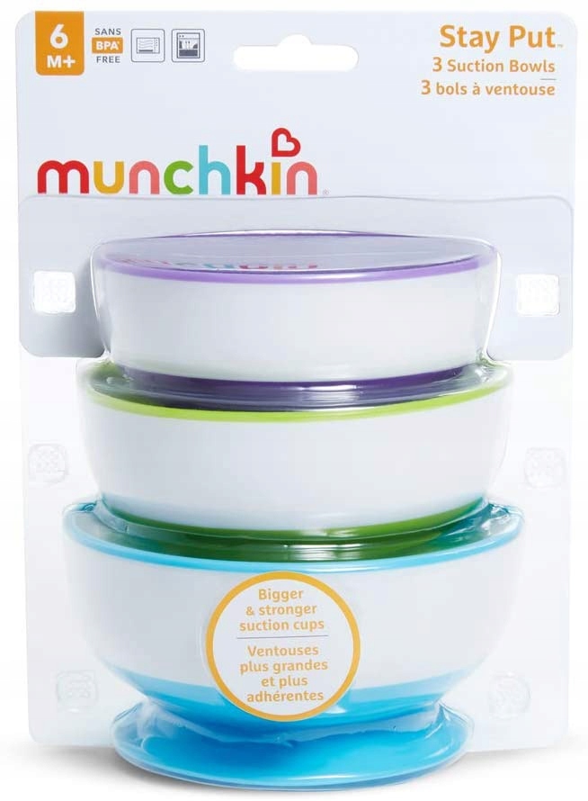 Munchkin Siurbtukai vaikams 3 vnt. Mėlyna Žalia Violetinė 6m+